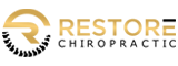 Professional chiropractic logo showing a gold symbolic mark
